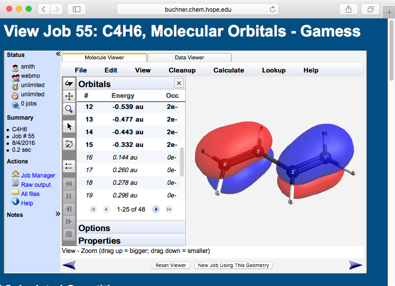 WebMO Build Molecule image