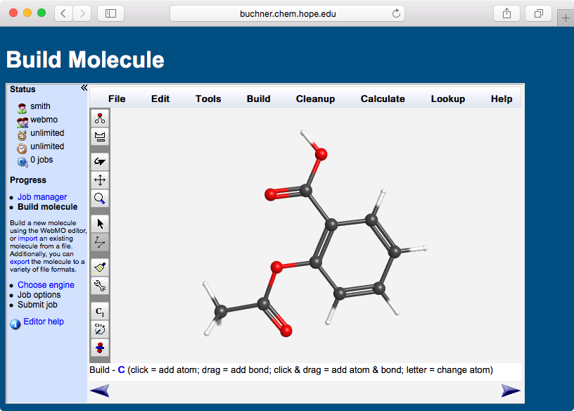 WebMO Visualize Results image