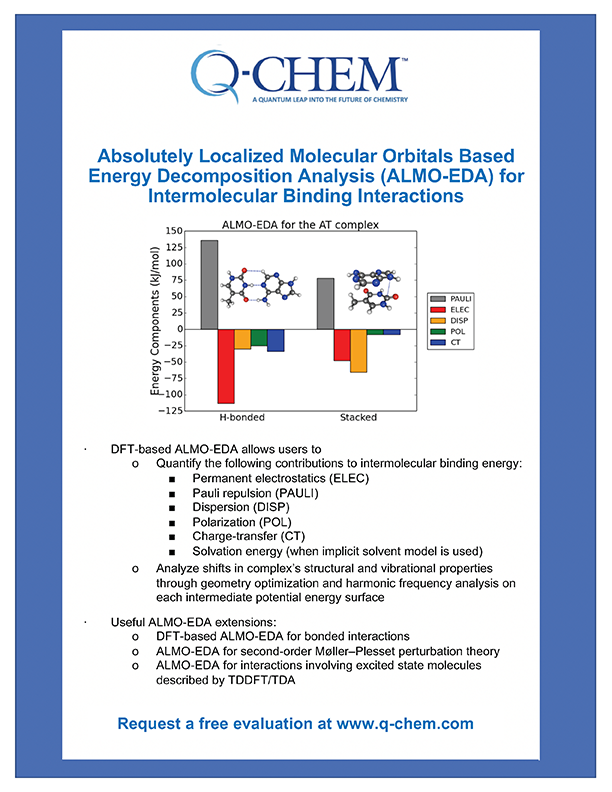 Absolutely Localized Molecular Orbitals Based Energy Decomposition Analysis (ALMO-EDA) for Intermolecular Binding Interactions white